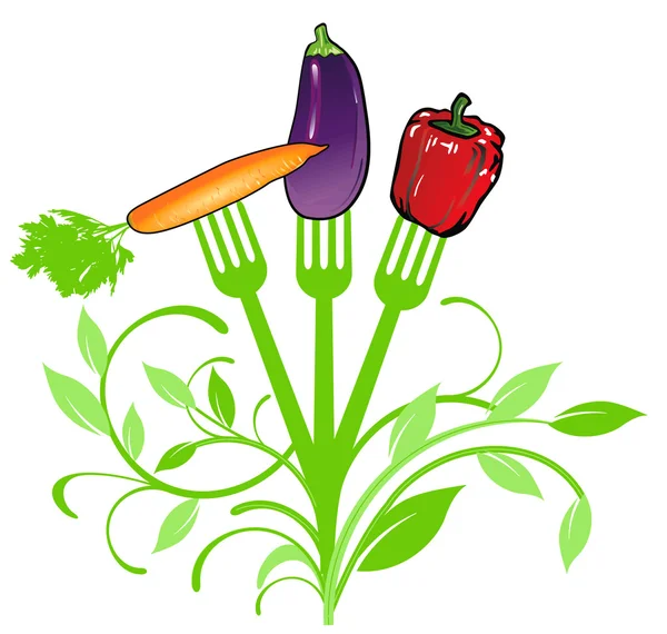Vegetable cutlery — Stock Vector
