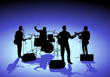 Singer and Band clipart