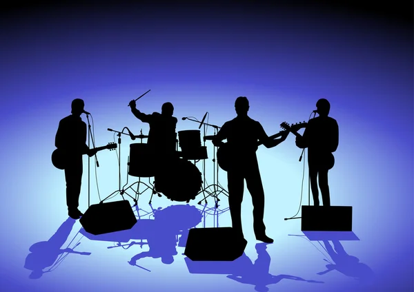 Chanteur et Band — Image vectorielle