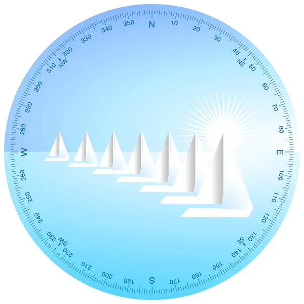 Yelkenli tekne yarışı — Stok Vektör