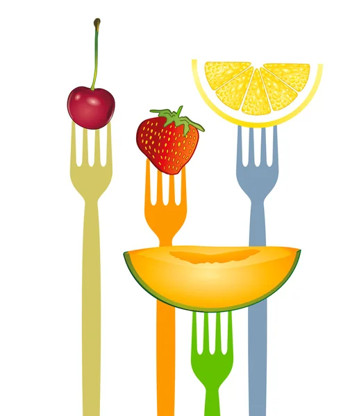 Mangez des fruits — Image vectorielle