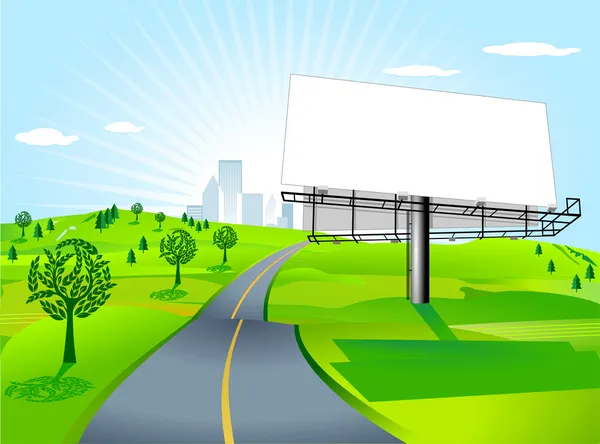 Billboard at the road — Stock Vector