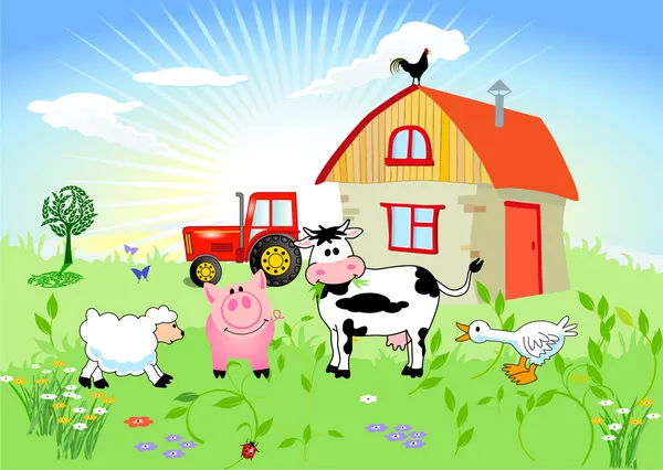 Landbouwhuisdieren — Stockvector