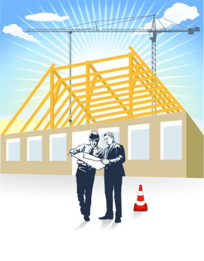Builder architect and home clipart