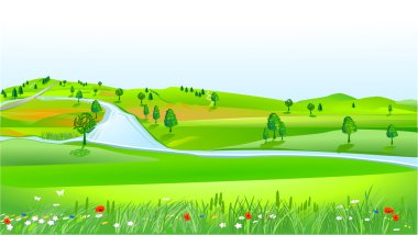 Hilly landscape clipart