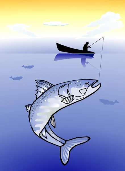Gros poissons — Image vectorielle