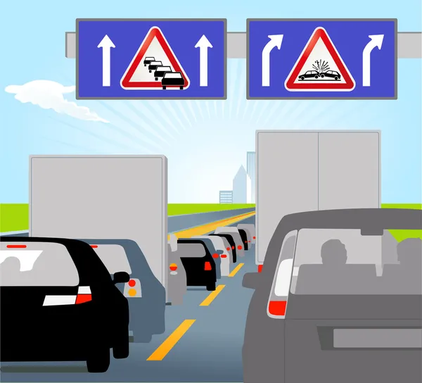 Kaza ve trafik sıkışıklığı — Stok Vektör
