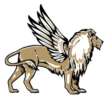 Winged lion clipart