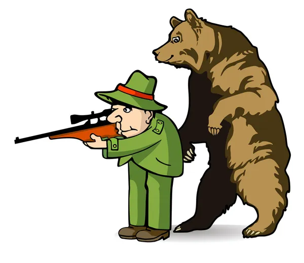 Urso Hunter — Vetor de Stock
