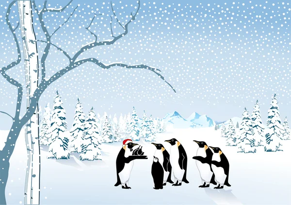 Boże Narodzenie pingwina — Wektor stockowy