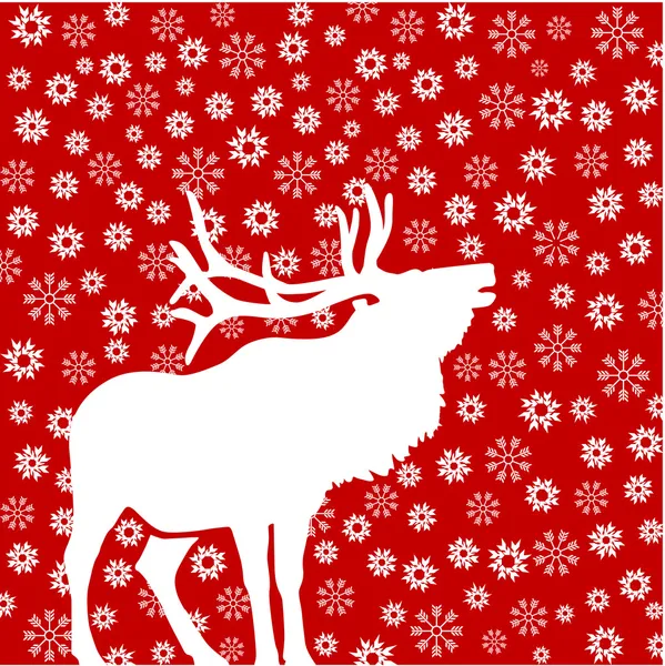Deer with snowflakes — Stock Vector