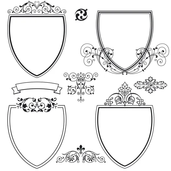 Shields and crests — Stock Vector