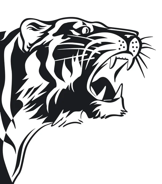 Tigres assinam em preto e branco — Vetor de Stock