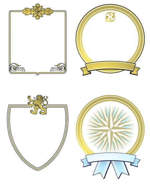 Etiqueta e escudos aristocráticos — Vetor de Stock