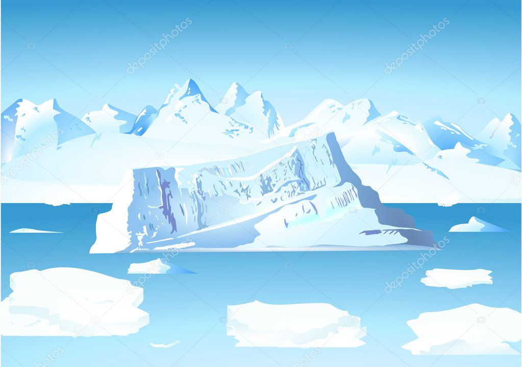 Iceberg and glacier