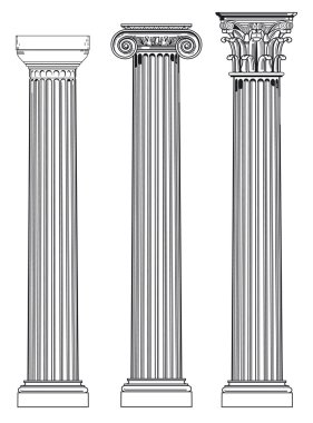 Three ancient columns clipart