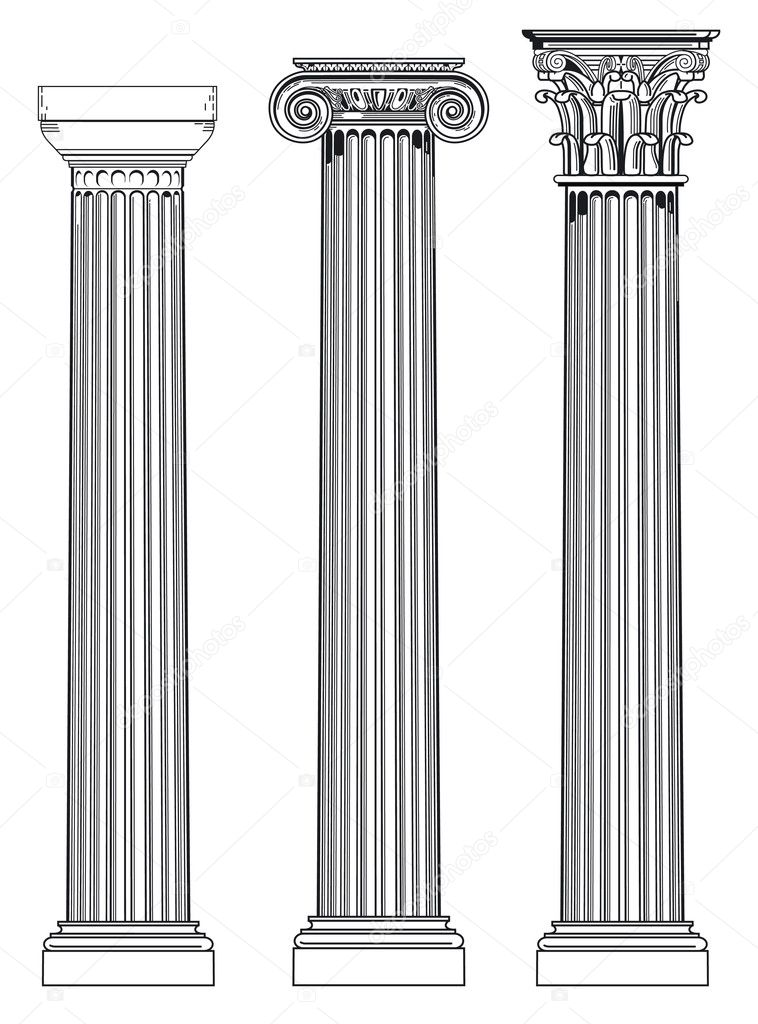 Three ancient columns