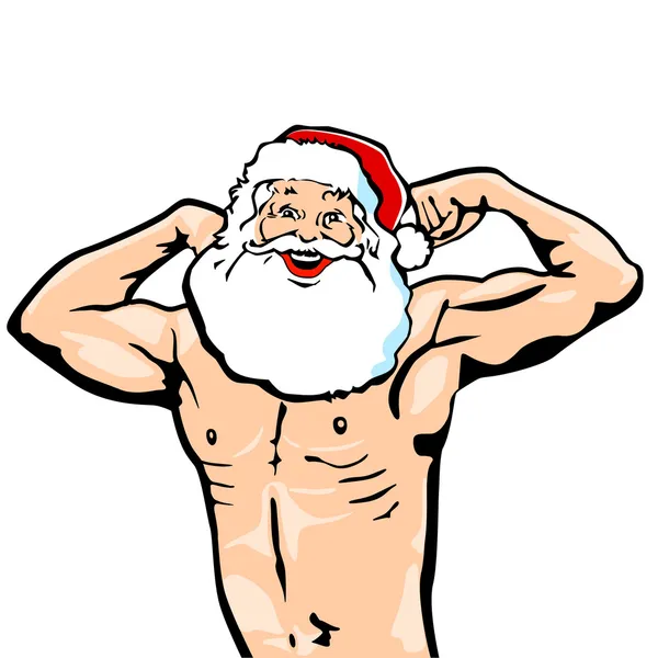 Navidad musculoso hombre — Vector de stock