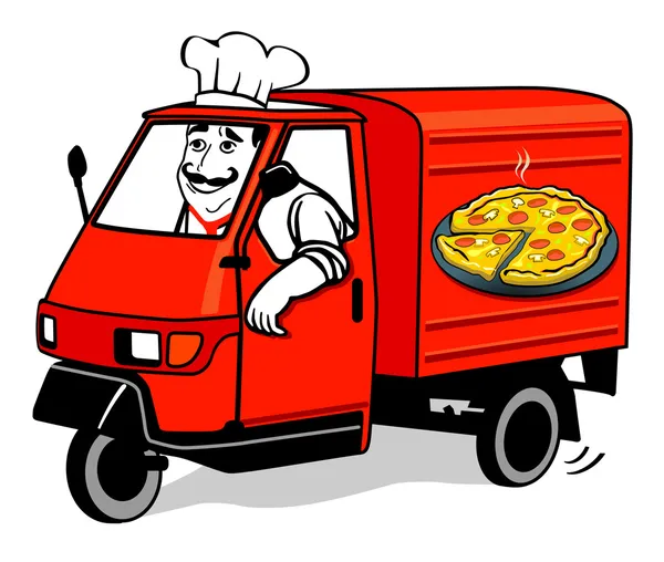 Entrega de pizza —  Vetores de Stock