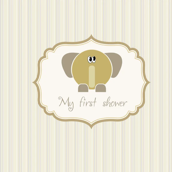 Baby shower announcement card with elephant — Stock Vector