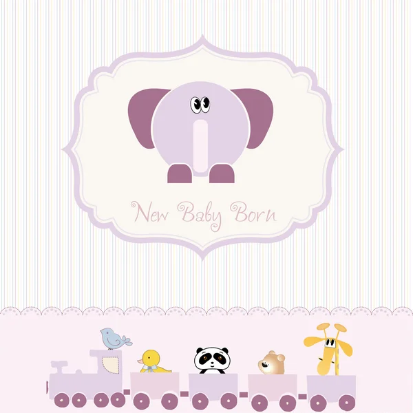 Baby shower card con elefante — Vettoriale Stock