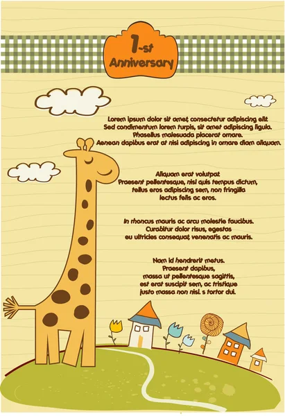 Personalizzabile sfondo carino con piccola giraffa — Foto Stock