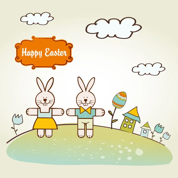 Easter background with rabbit — Stock Photo, Image