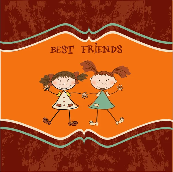 Two little girls best friends — Stock Photo, Image