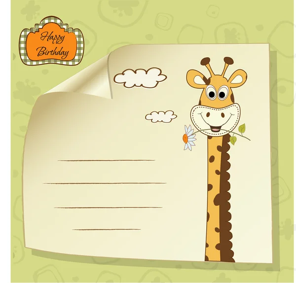 Tarjeta de felicitación de cumpleaños con jirafa —  Fotos de Stock