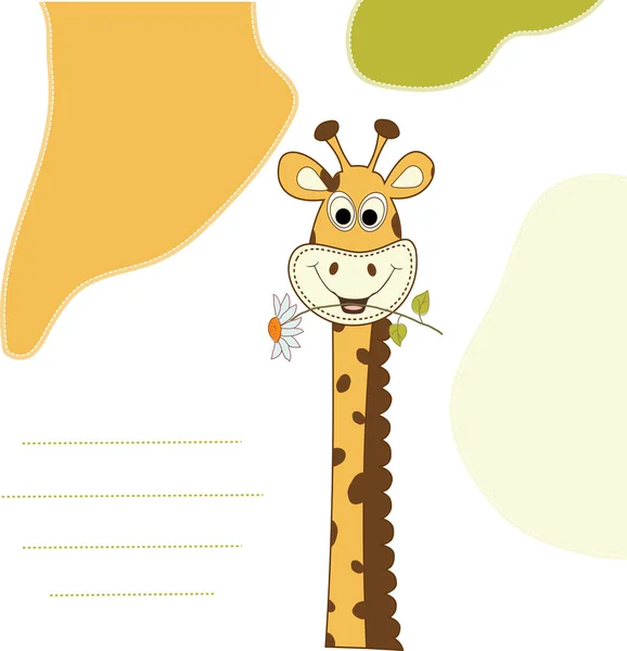 与长颈鹿的生日贺卡 — 图库照片