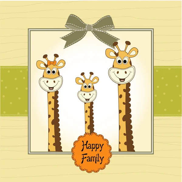Счастливая семья жирафов — стоковое фото