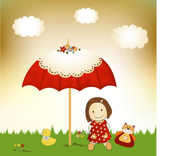 New baby invitation with umbrella — Stock Photo, Image