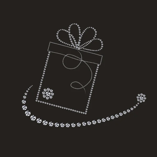Luxuslabel mit Geschenkbox — Stockfoto