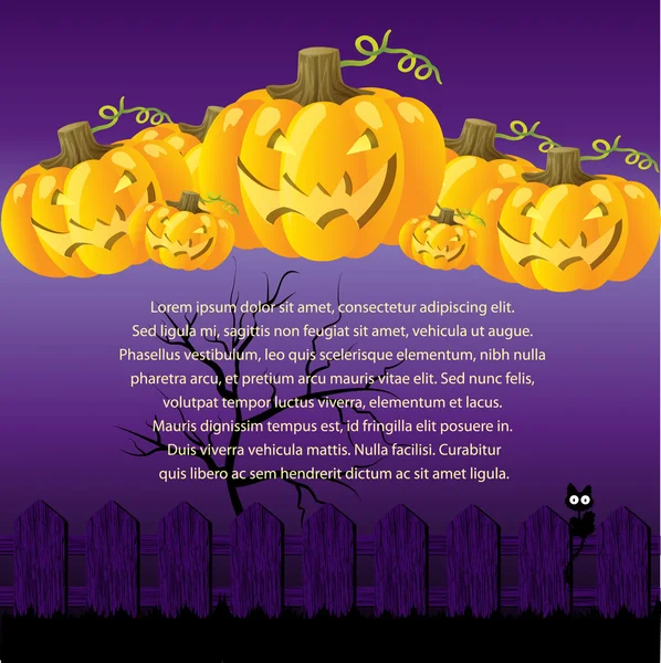 Illustration Halloween aux citrouilles pour cartes d'invitation — Photo