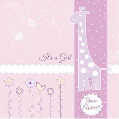 Baby girl announcement clipart