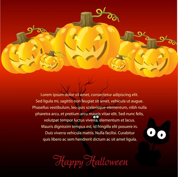 Halloween Ilustración con calabazas para tarjetas de invitación —  Fotos de Stock