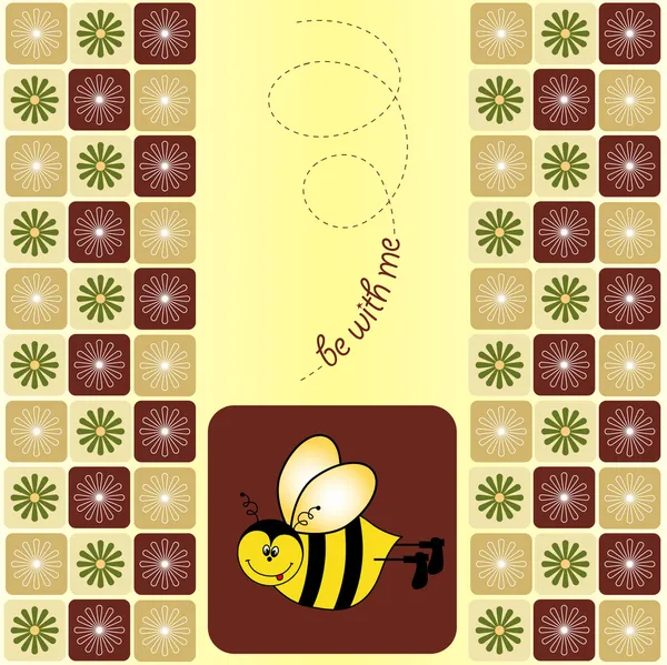 Pszczoła powitanie karta — Zdjęcie stockowe