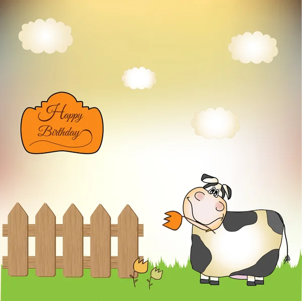 Obrigado cartão com vaca — Fotografia de Stock
