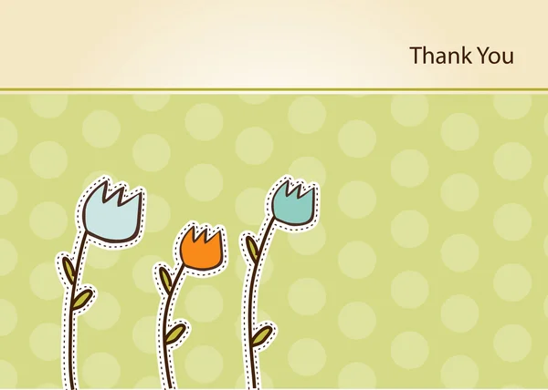 Dankeschön Blumen Karte — Stockfoto