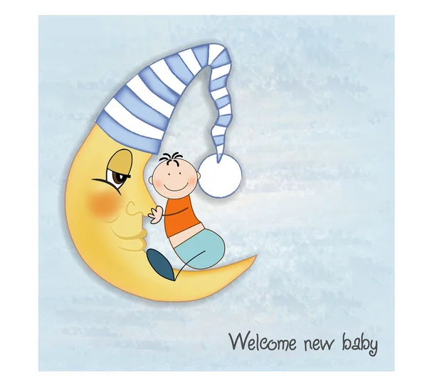 Cartão de boas-vindas bebê saudações — Fotografia de Stock