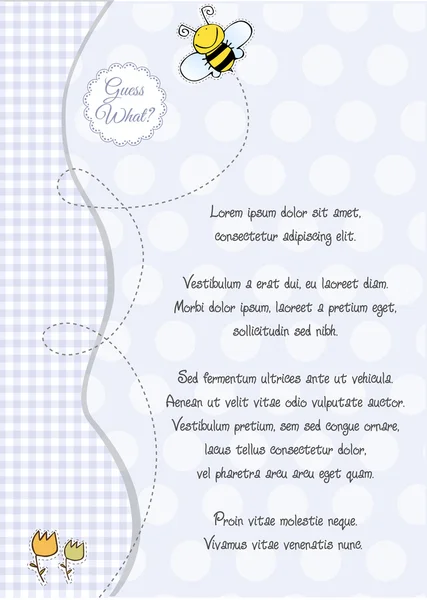 Baby zuhanyzó és bejelentése kártya — Stock Fotó