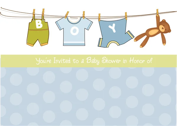 Baby boy dusch tillkännagivande kort — Stockfoto