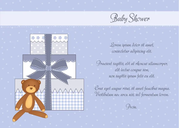 Baby shower card with gifts — Stock Photo, Image