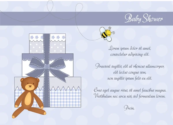 Baby shower card with gifts — Stock Photo, Image