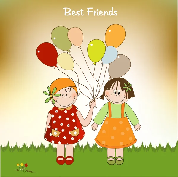 Best friends greeting card — Stock Photo, Image