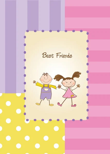 Najlepsi przyjaciele powitanie karta — Zdjęcie stockowe