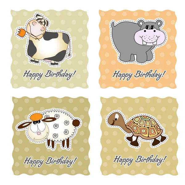 Kartka urodzinowa z zwierząt — Zdjęcie stockowe