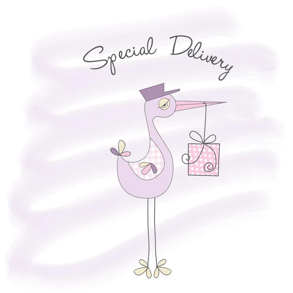 stock image Welcome baby card with stork