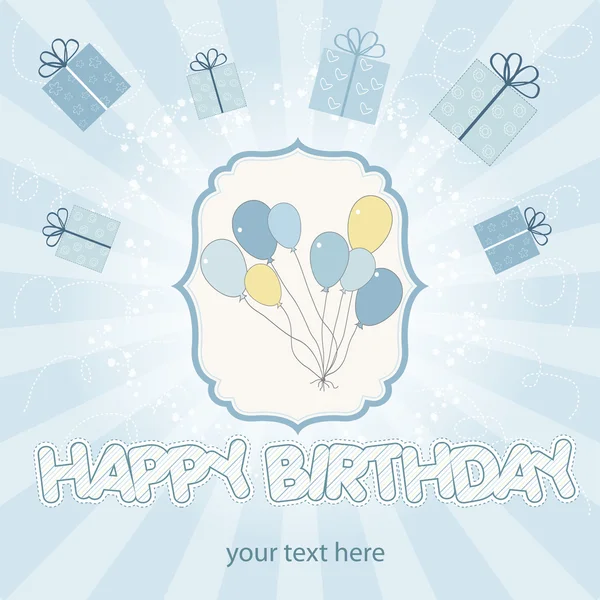 De cake van de kindverjaardag met ballon — Stockfoto