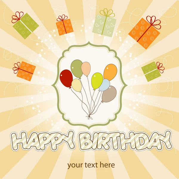 Birthday cake with balloon — Stock Photo, Image